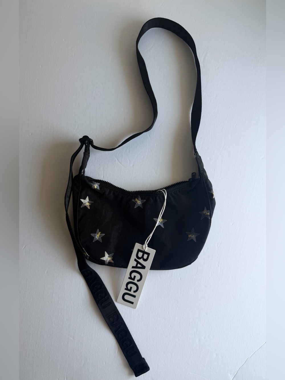 NWT BAGGU Small Crescent Bag Stars